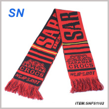 2015yiwu Factory New Custom Jacruard Printing Scarf Football Scarf Fan Scarf